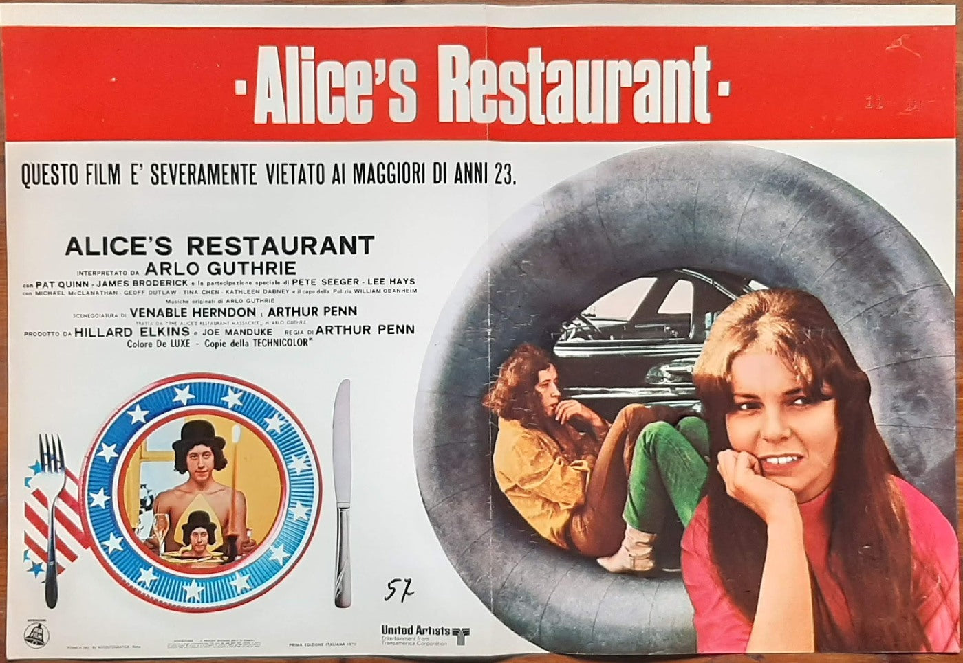 Alice's Restaurant (1969) di Arthur Penn con Arlo Guthrie, Patricia Quinn, James Broderick e-collecta