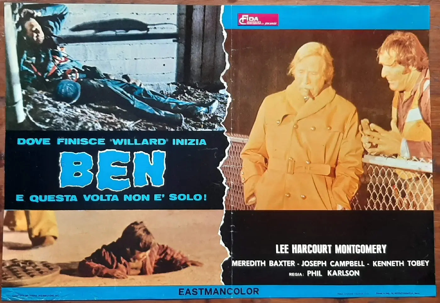 BEN (1972) di  Phil Karlson con Lee Montgomery, Joseph Campanella, Arthur O'Connell e-collecta