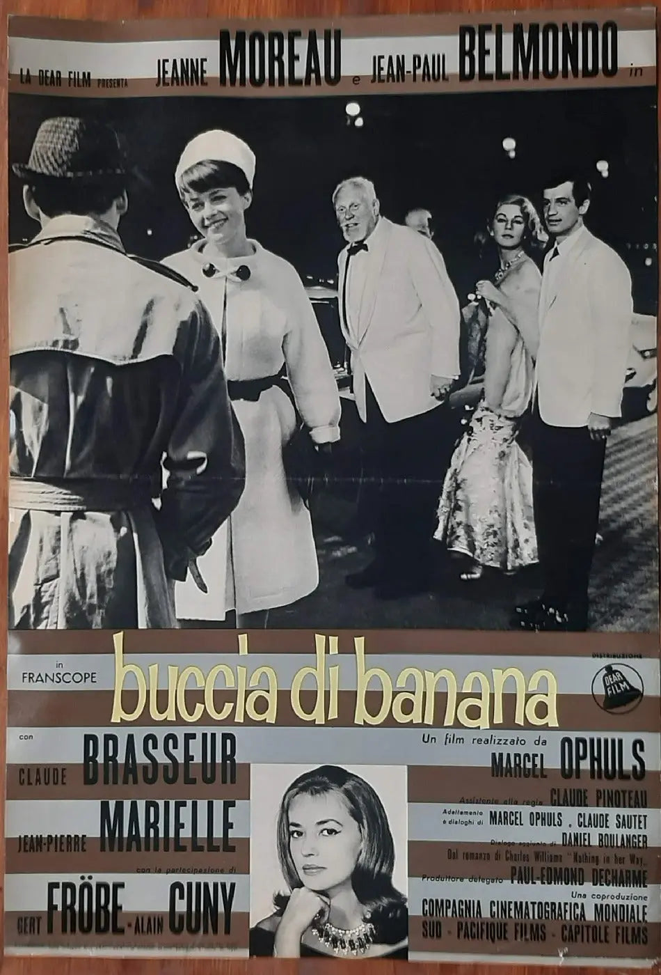 BUCCIA DI BANANA Peau de banane (1963) di Marcel Ophüls con Jeanne Moreau, Jean-Paul Belmondo, Claude Brasseur e-collecta