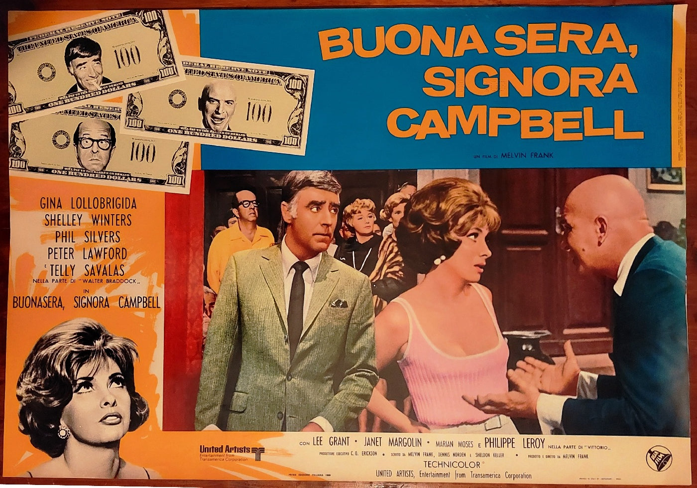 BUONASERA, SIGNORA CAMPBELL (1968) di Melvin Frank con Gina Lollobrigida, Shelley Winters, Phil Silvers e-collecta