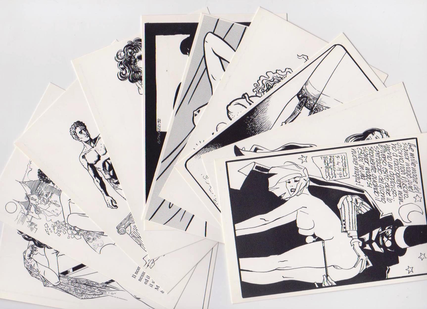Erotica '92 Bologna, Salone dell'Erotismo - Set di 10 cartoline d'autore - edizione limitata e numerata e-collecta