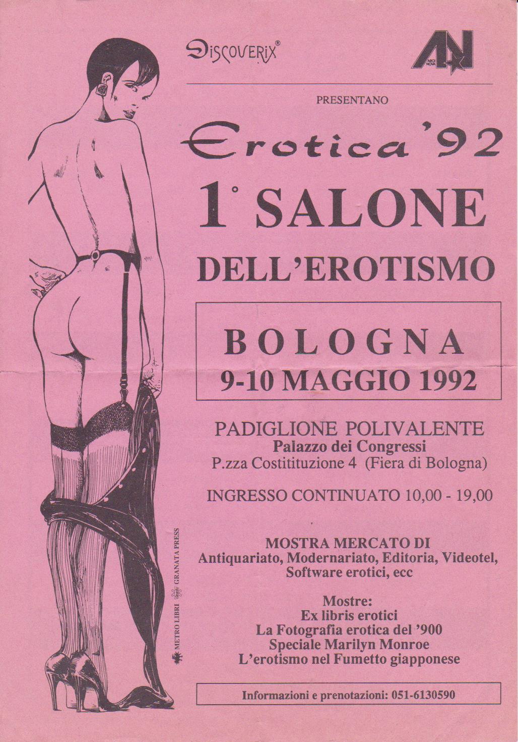 Erotica '92 Bologna, Salone dell'Erotismo - Volantino Valentina di Guido Crepax e-collecta