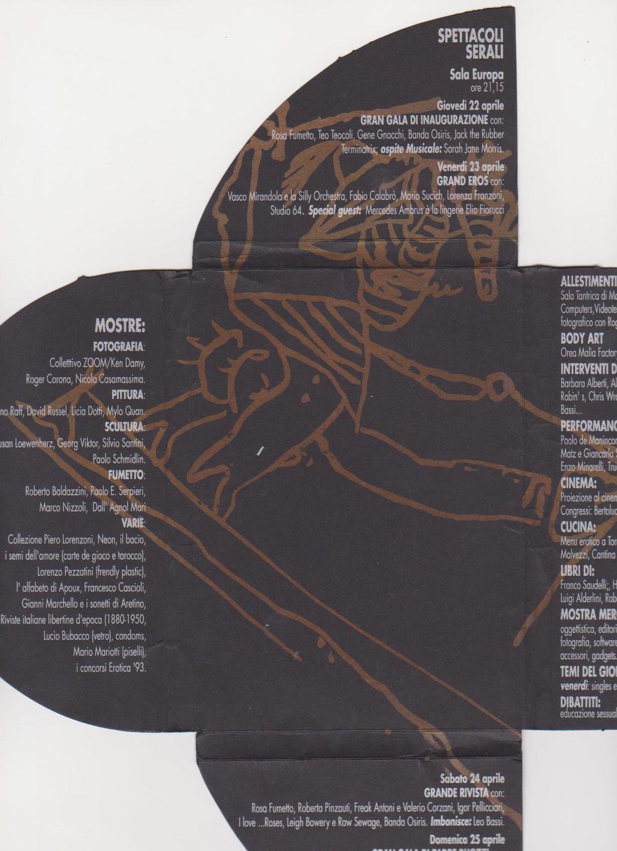 Erotica '93, Bologna Salone dell'Erotismo - Set 7 cartoline invito per discoteca Matis e-collecta
