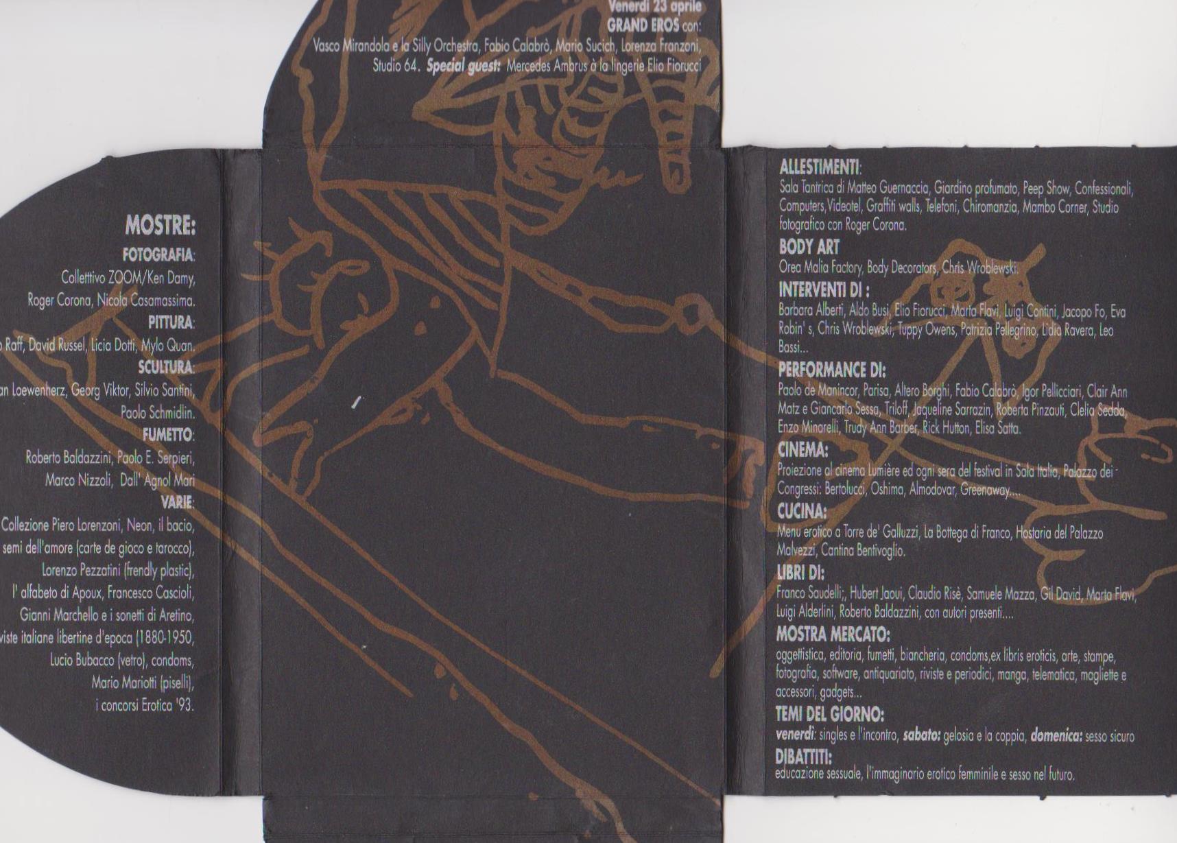 Erotica '93, Bologna Salone dell'Erotismo - Set 7 cartoline invito per discoteca Matis e-collecta