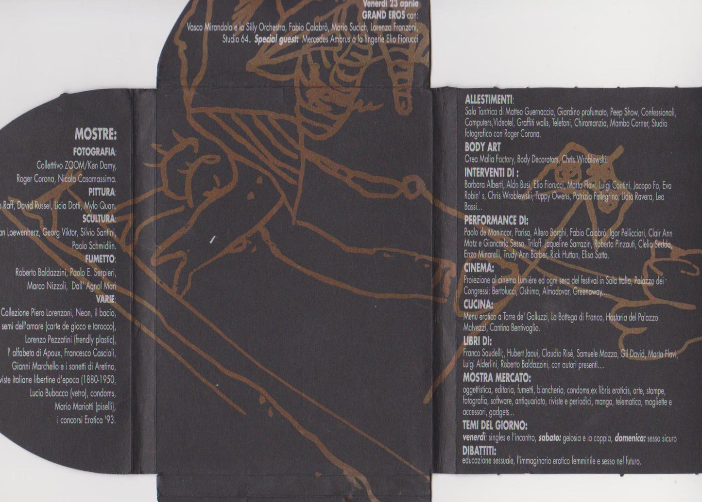 Erotica '93, Bologna Salone dell'Erotismo - Set 7 cartoline invito per discoteca Matis e-collecta