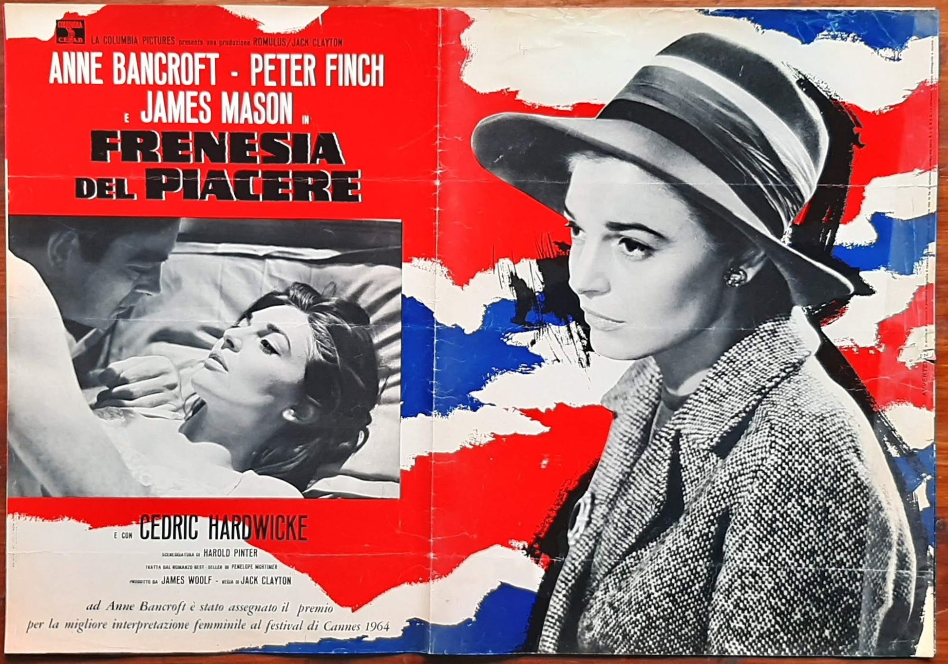 Frenesia del piacere, The Pumpkin Eater 1964 Jack Clayton con Anne Bancroft, Peter Finch, James Mason e-collecta