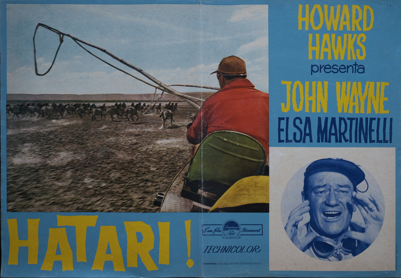 Hatari! 1962, Howard Hawks con John Wayne, Elsa Martinelli, Hardy Krüger e-collecta