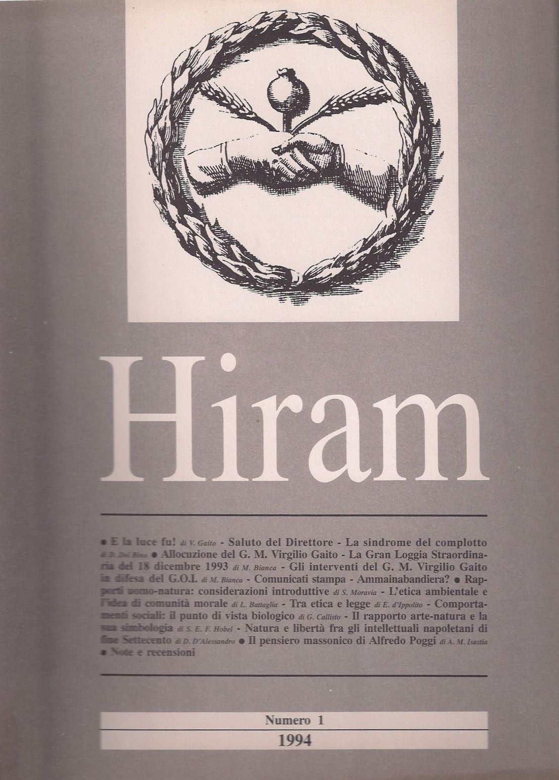 Hiram - 1994 n. 1, Editore Erasmo e-collecta