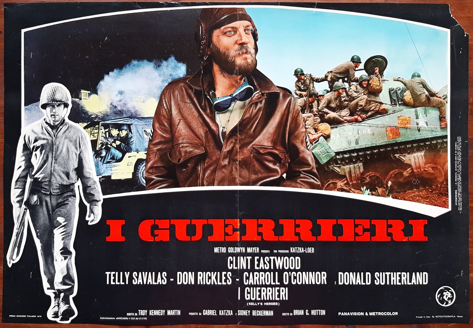 I guerrieri, Kelly's Heroes 1970 Brian G. Hutton con Clint Eastwood, Telly Savalas, Don Rickles e-collecta