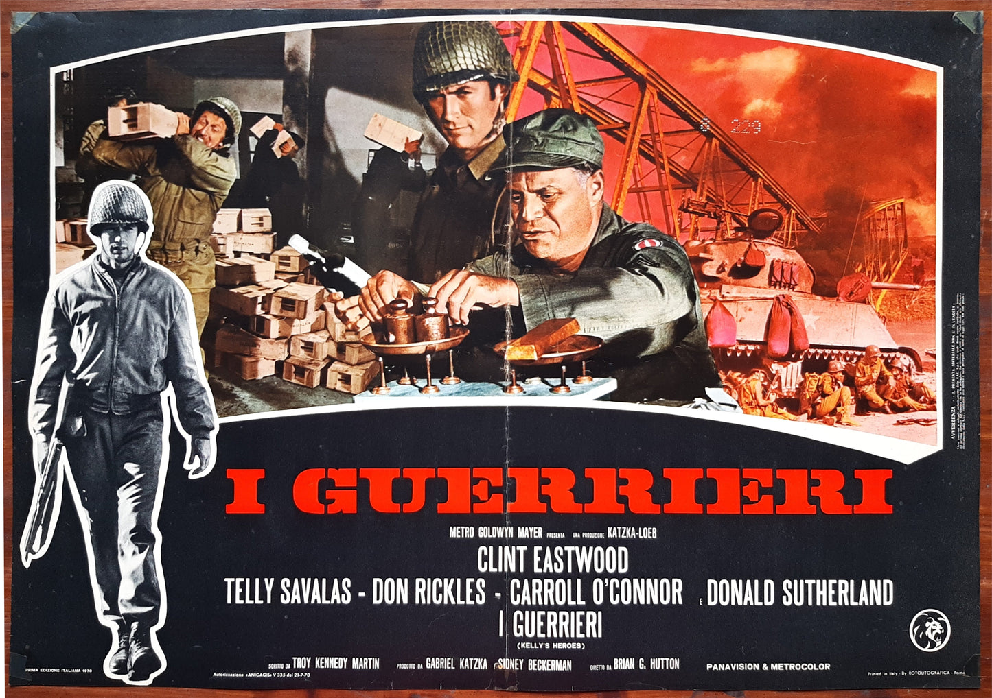 I guerrieri, Kelly's Heroes 1970 Brian G. Hutton con Clint Eastwood, Telly Savalas, Don Rickles e-collecta