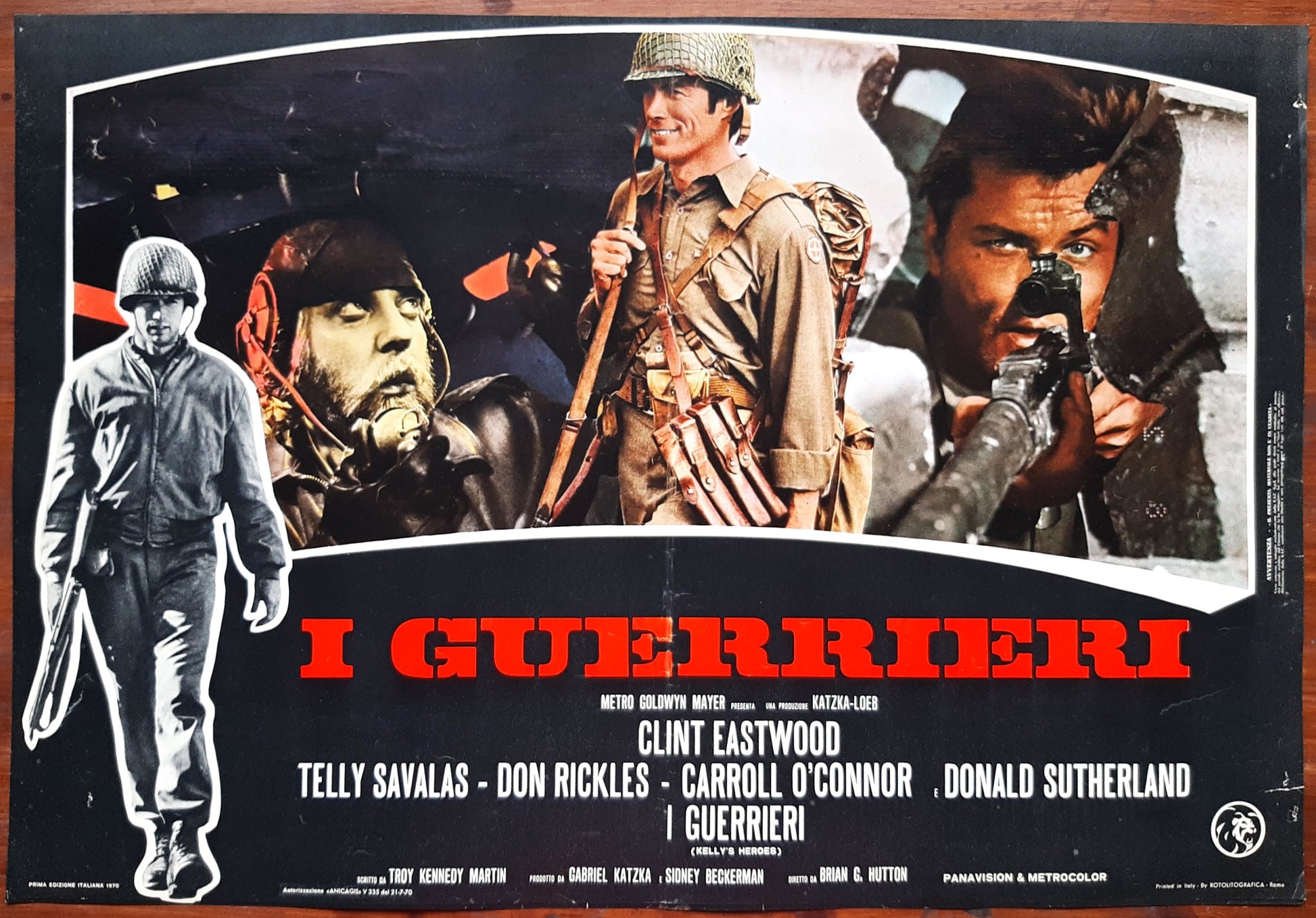 I guerrieri, Kelly's Heroes 1970 Brian G. Hutton con Clint Eastwood, Telly Savalas, Don Rickles e-collecta