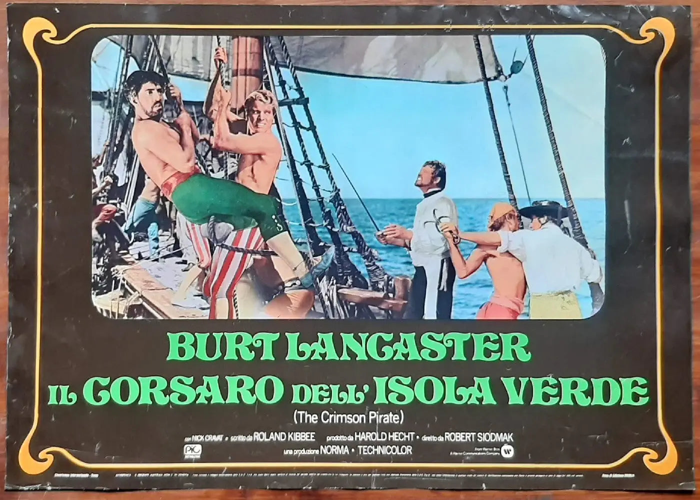 IL CORSARO DELL'ISOLA VERDE The crimson pirate (1952) di Robert Siodmak con Burt Lancaster, Eva Bartok e-collecta