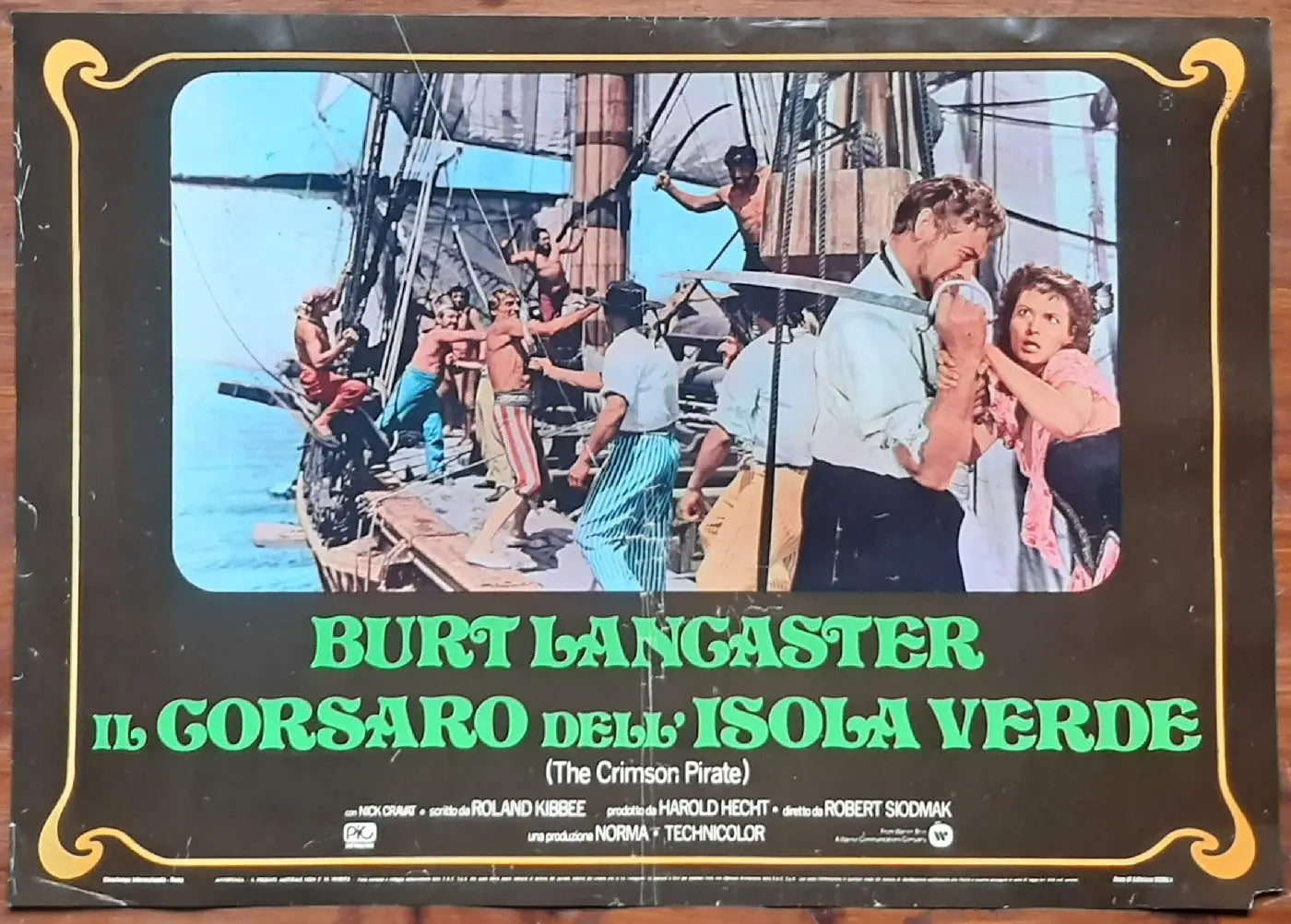IL CORSARO DELL'ISOLA VERDE The crimson pirate (1952) di Robert Siodmak con Burt Lancaster, Eva Bartok e-collecta