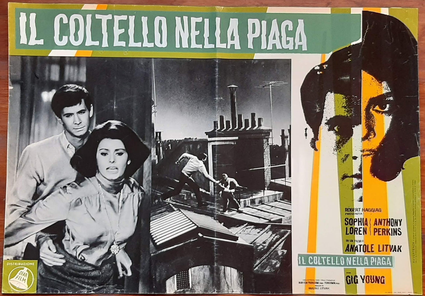Il coltello nella piaga, Le couteau dans la plaie (1962) Anatole Litvak con Sophia Loren, Anthony Perkins, Gig Young e-collecta