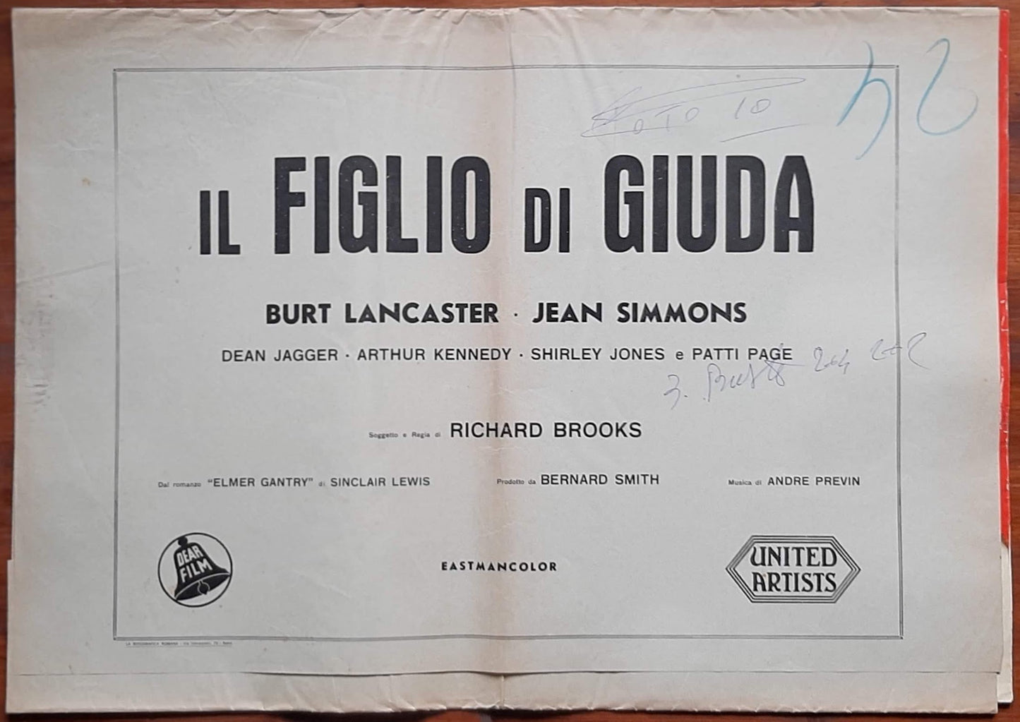 Il figlio di Giuda, Elmer Gantry 1960 Richard Brooks con Burt Lancaster, Jean Simmons, Arthur Kennedy e-collecta