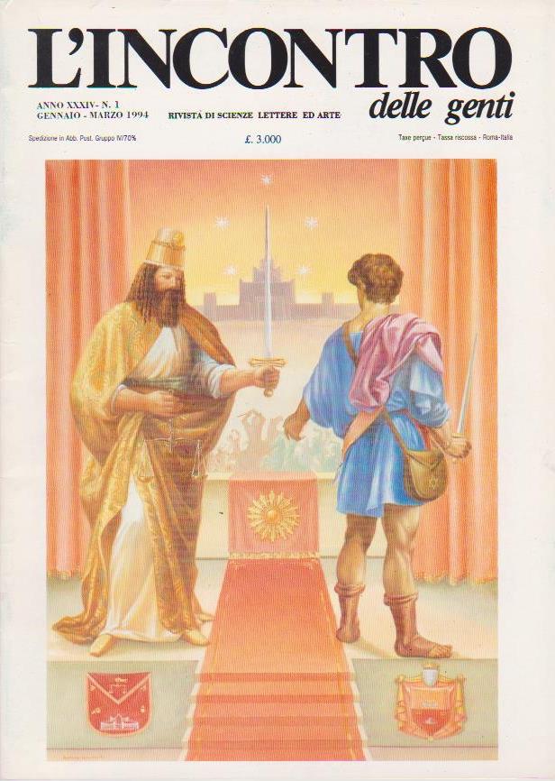 L'Incontro delle genti, anno XXXV n. 1 gennaio marzo 1994, Rivista di scienze, lettere ed arte e-collecta
