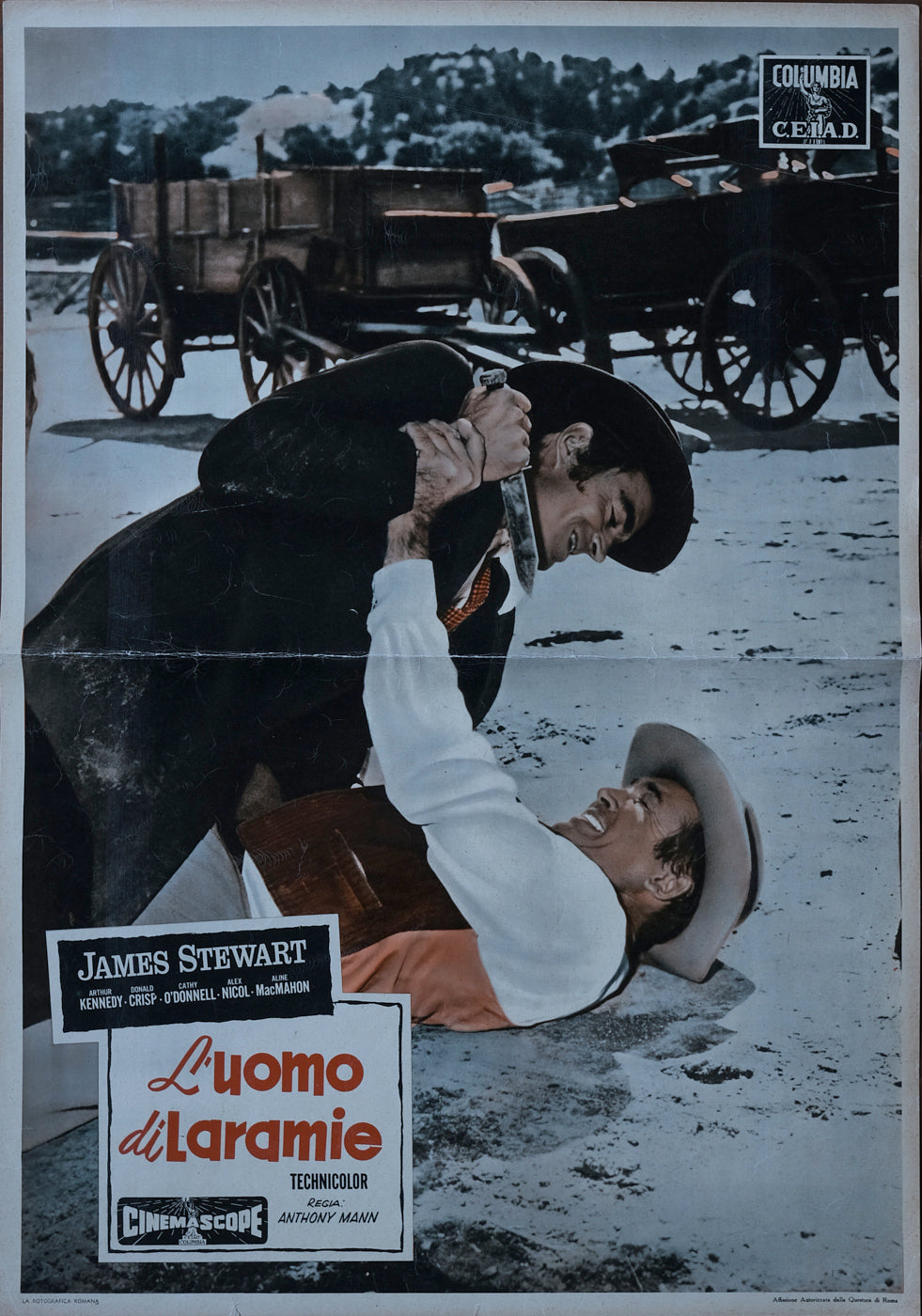 L'uomo di Laramie, The Man from Laramie, 1955, Anthony Mann con James Stewart, Arthur Kennedy, Donald Crisp e-collecta