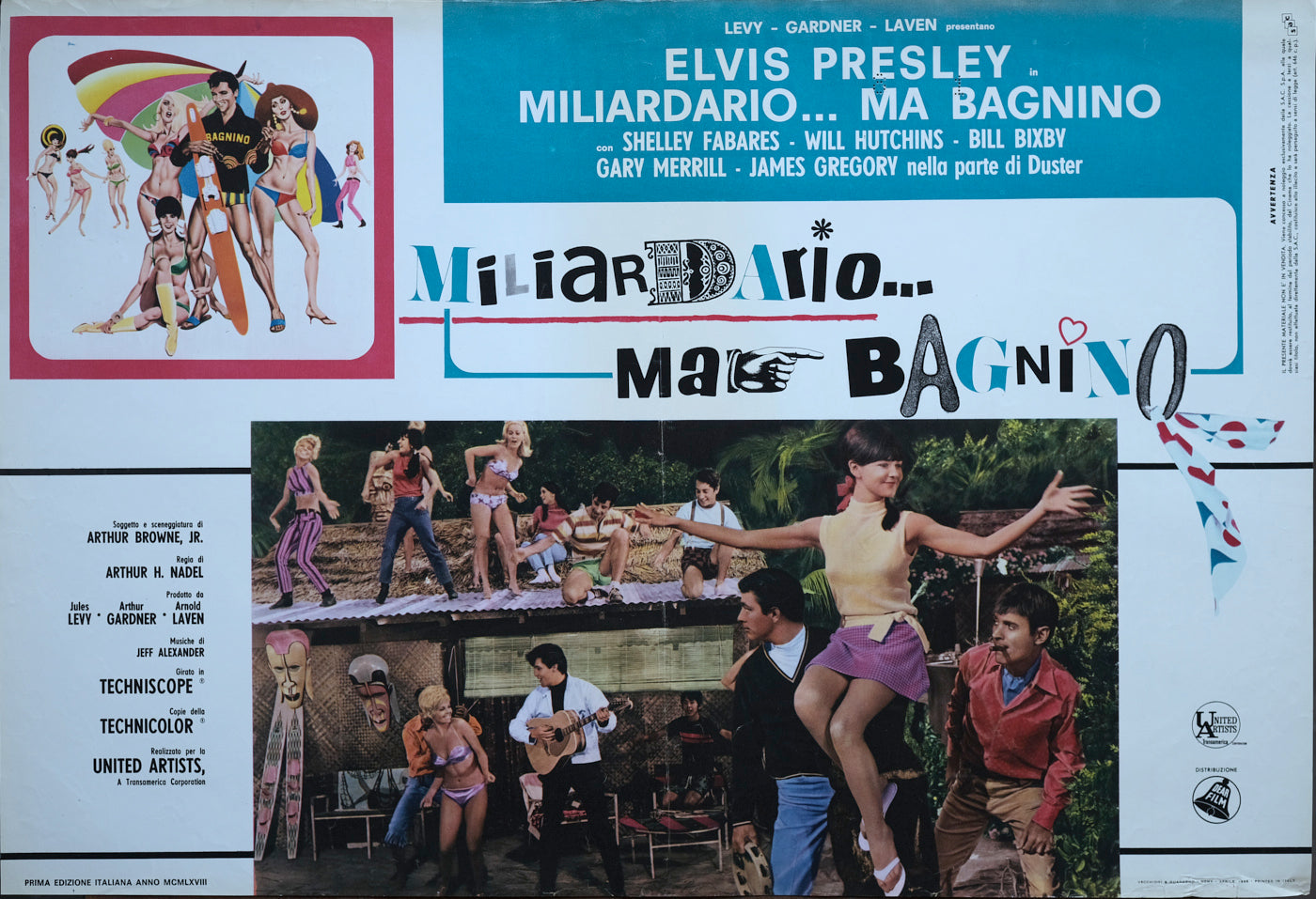 Miliardario... ma bagnino, Clambake, 1967 Arthur H. Nadel con Elvis Presley, Shelley Fabares, Will Hutchins e-collecta