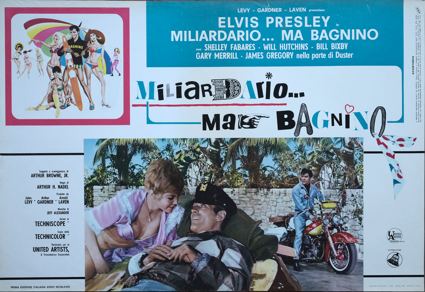 Miliardario... ma bagnino, Clambake, 1967 Arthur H. Nadel con Elvis Presley, Shelley Fabares, Will Hutchins e-collecta