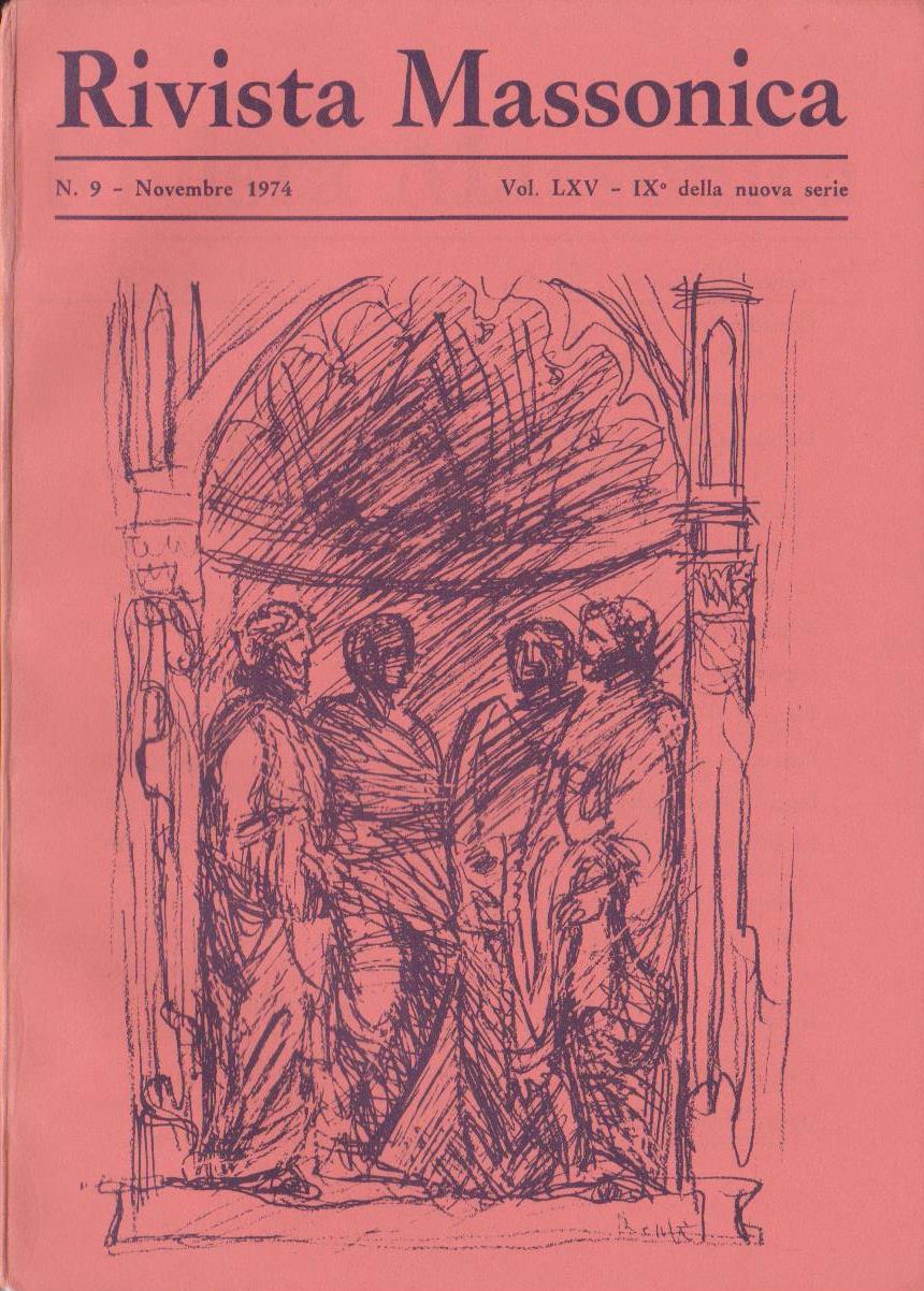 Rivista Massonica - 1974 - n. 9 - novembre - Vol. LXV - IX della nuova serie - Editore Erasmo e-collecta
