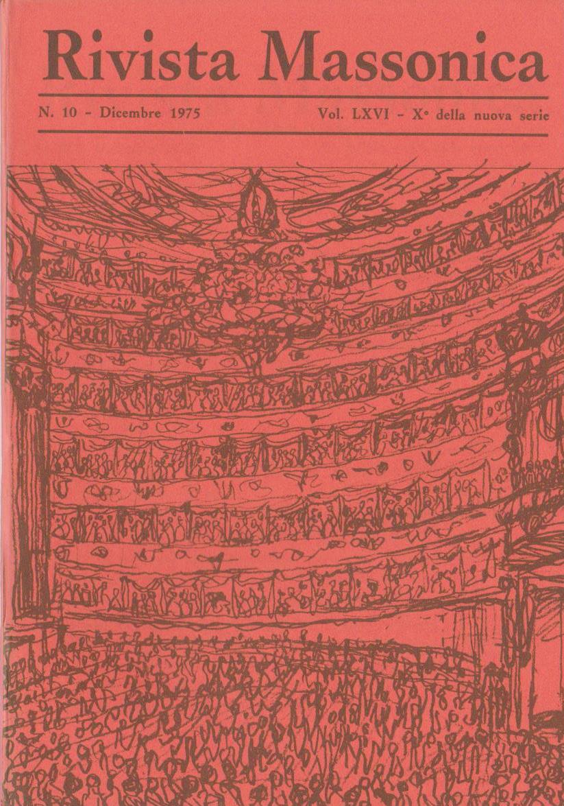 Rivista Massonica - 1975 - n. 10 - dicembre - Vol. LXVI - X della nuova serie - Editore Erasmo e-collecta