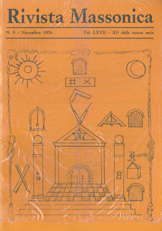 Rivista Massonica - 1976 - n. 9 - novembre - Vol. LXVII - XI della nuova serie - Editore Erasmo e-collecta