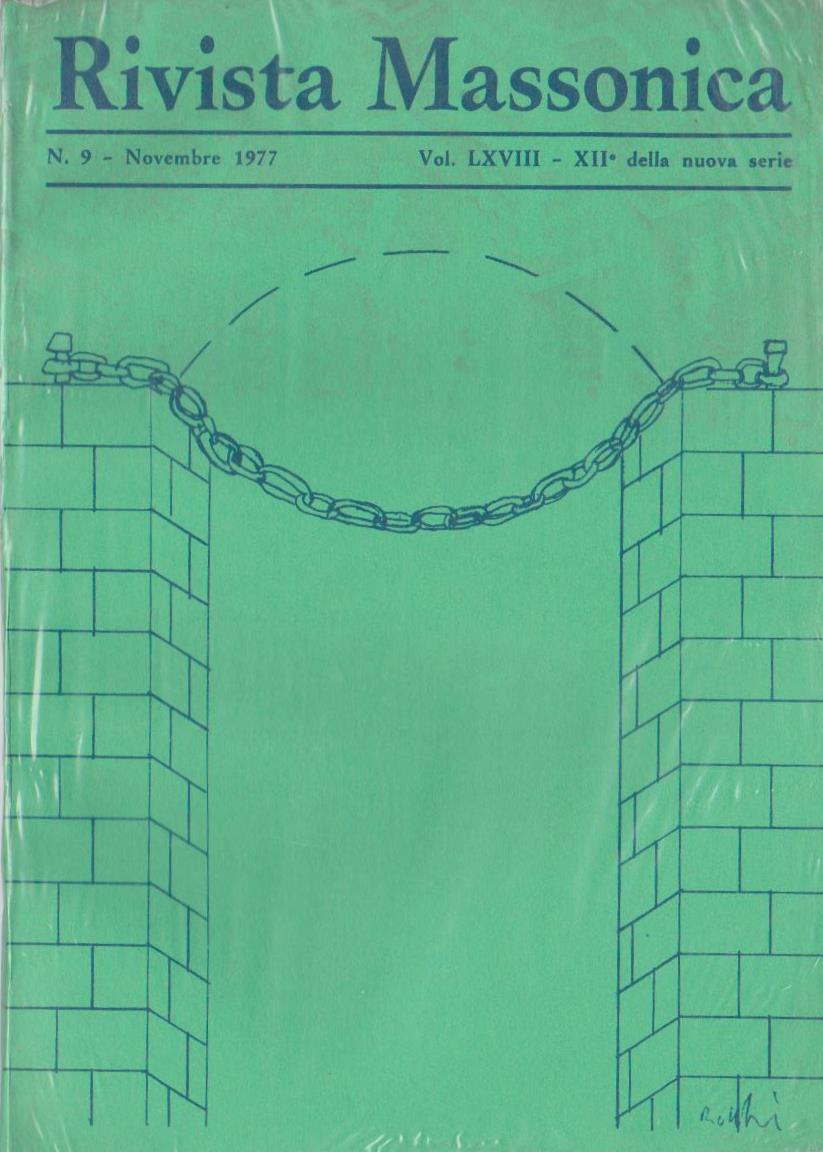 Rivista Massonica - 1977 - n. 9 - novembre - Vol. LXVIII - XII della nuova serie - Editore Erasmo e-collecta