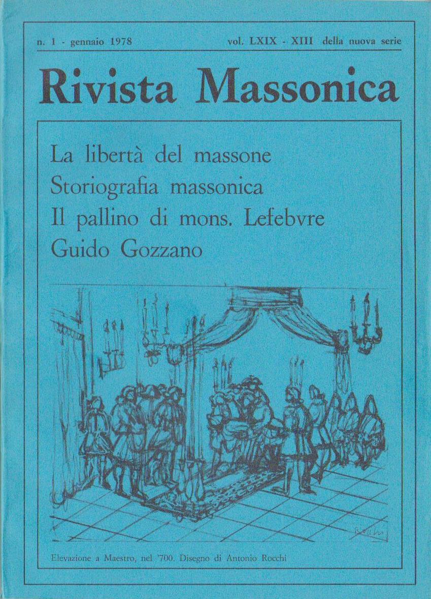 Rivista Massonica - 1978 - n. 1 - gennaio - Vol. LXIX - XII della nuova serie - Editore Erasmo e-collecta