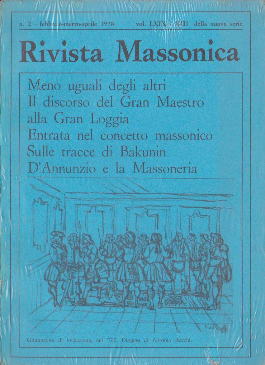 Rivista Massonica - 1978 - n. 2 - febbraio marzo aprile - Vol. LXIX - XIII della nuova serie - Editore Erasmo e-collecta
