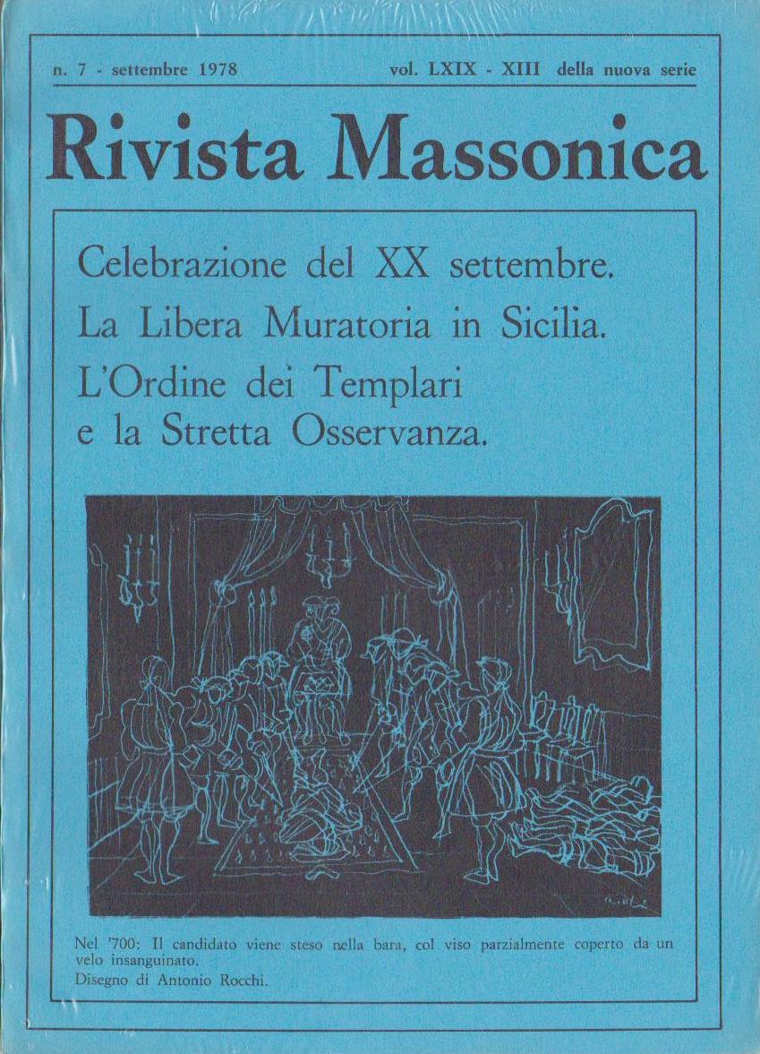Rivista Massonica - 1978 - n. 7 - settembre - Vol. LXIX - XIII della nuova serie - Editore Erasmo e-collecta
