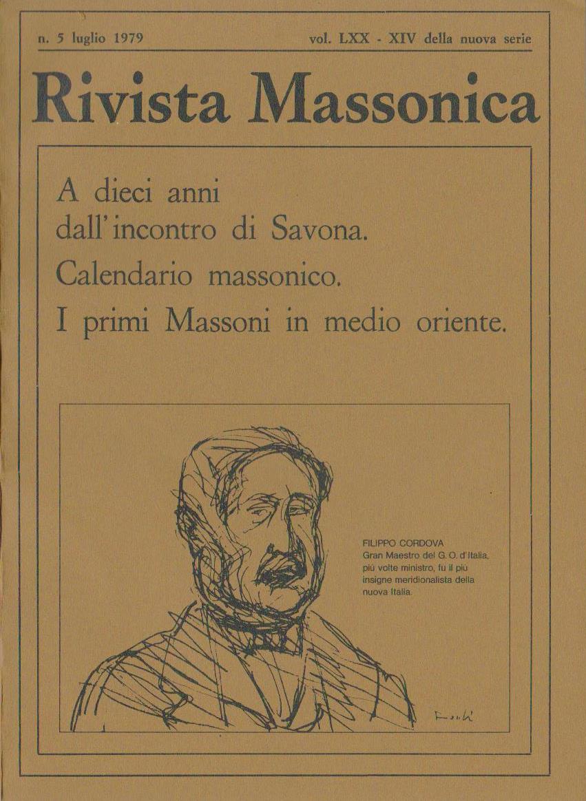 Rivista Massonica - 1979 - n. 5 - luglio - Vol. LXX - XIV della nuova serie - Editore Erasmo e-collecta